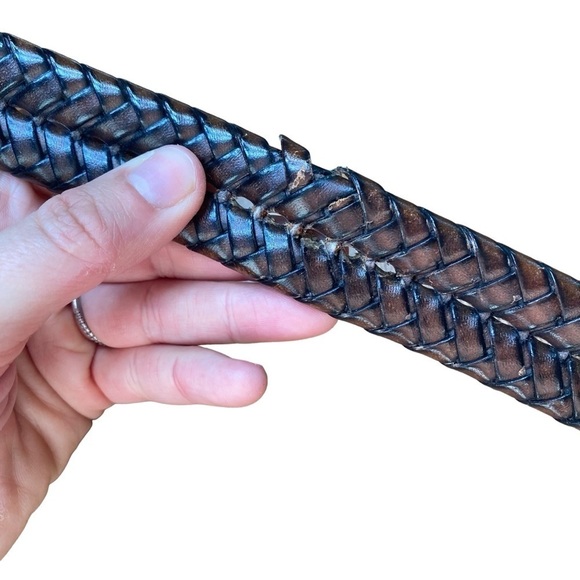 Fossil Men’s Brown Braided Belt Gold Buckle Size 36 - Picture 2 of 15